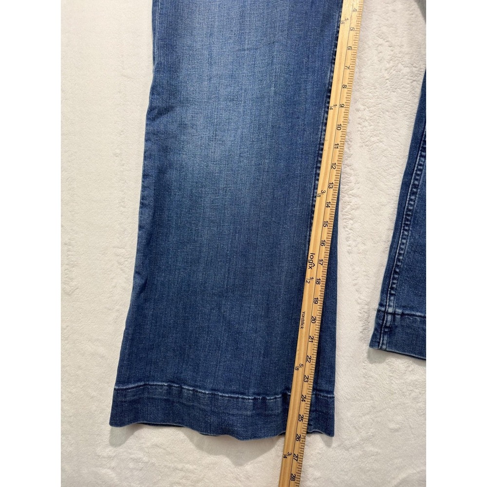 Pilcro Jeans Womens 29 Blue Med Wash Wide Leg Cropped Relaxed Denim 28 Inseam - Picture 4 of 8